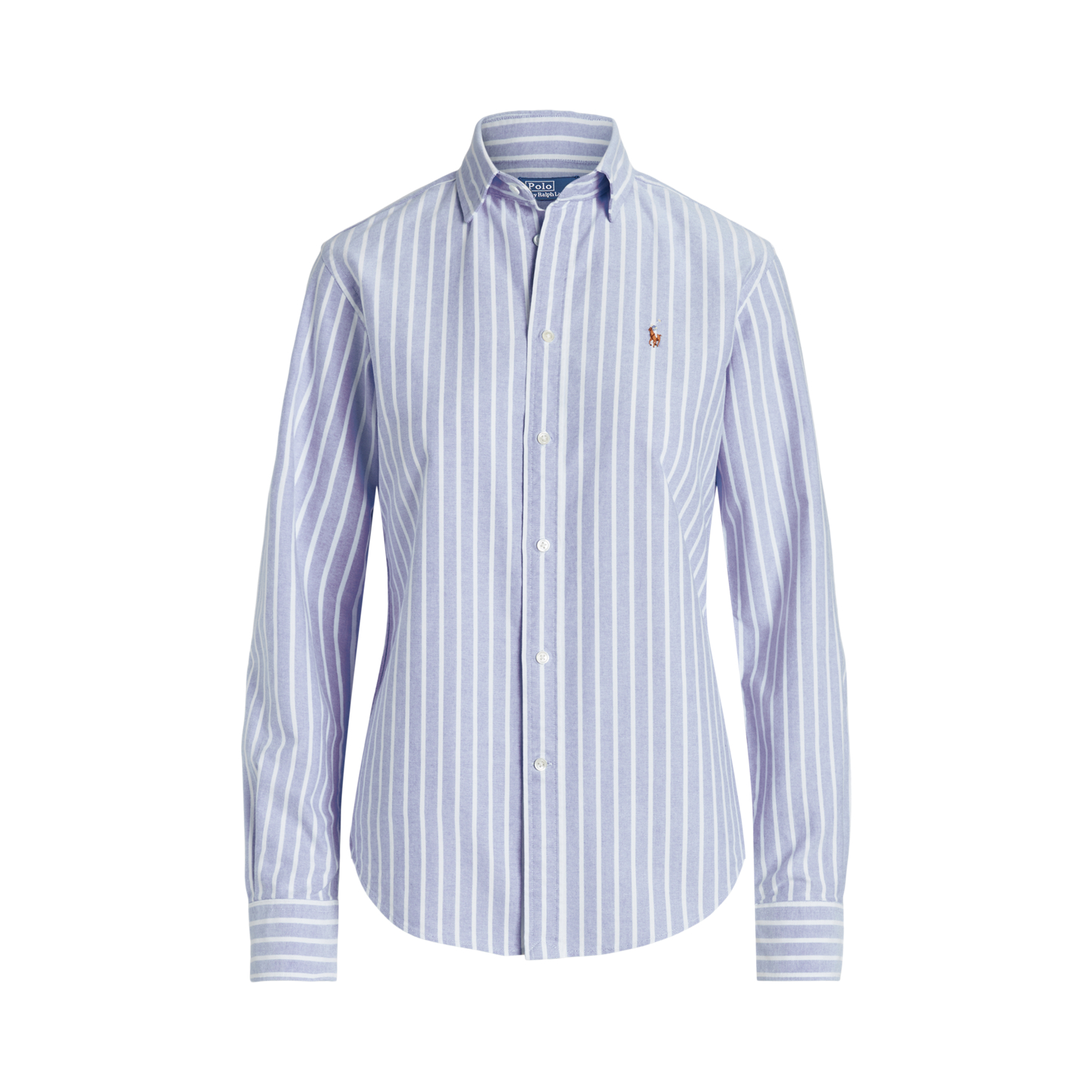 Женская рубашка Ralph Lauren Slim Fit Striped Oxford, цвет: Синий — фото 6