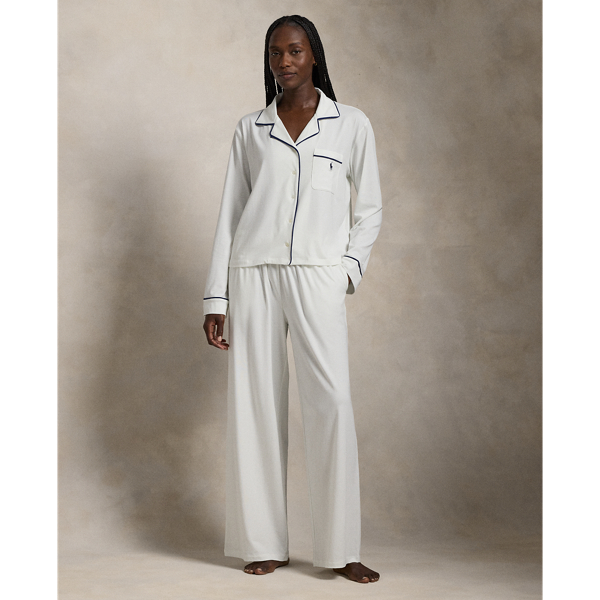 White cotton pajama set womens sale