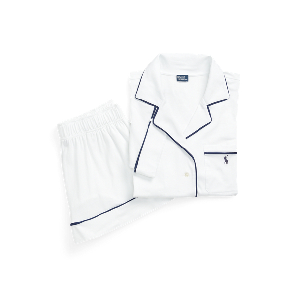 White short sleeve pajama set sale