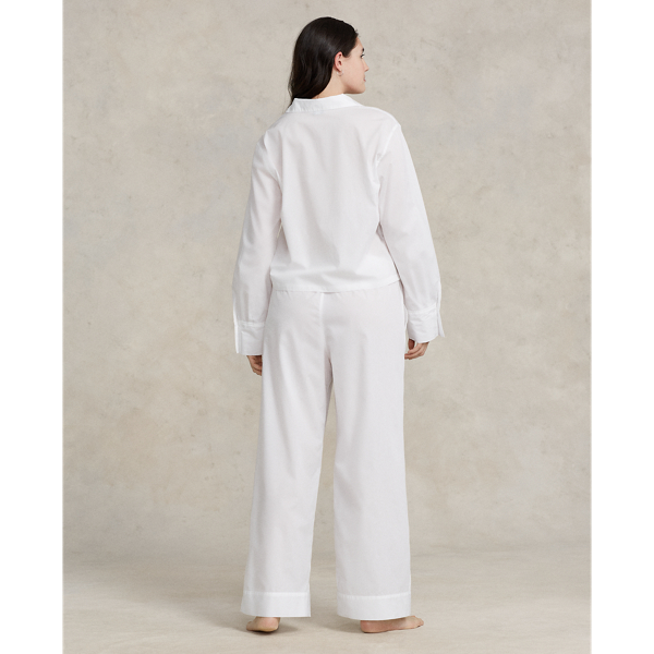 White Cloud Long-Sleeve Poplin Pyjama Set Polo Ralph Lauren 7