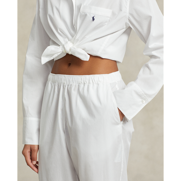 White Cloud Long-Sleeve Poplin Pyjama Set Polo Ralph Lauren 10