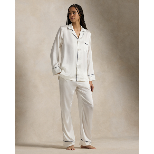 Long Sleeve Stretch Silk Pajama Set Ralph Lauren