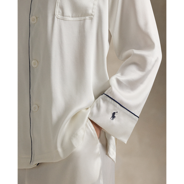 Stretch Silk Long Sleeve Pyjama Set for Women Ralph Lauren UK