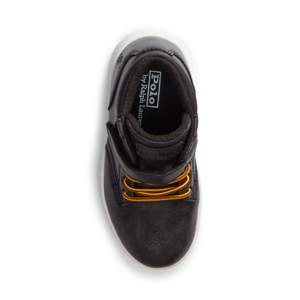 Black Polo Court High-Top Faux-Leather Sneaker Child 4