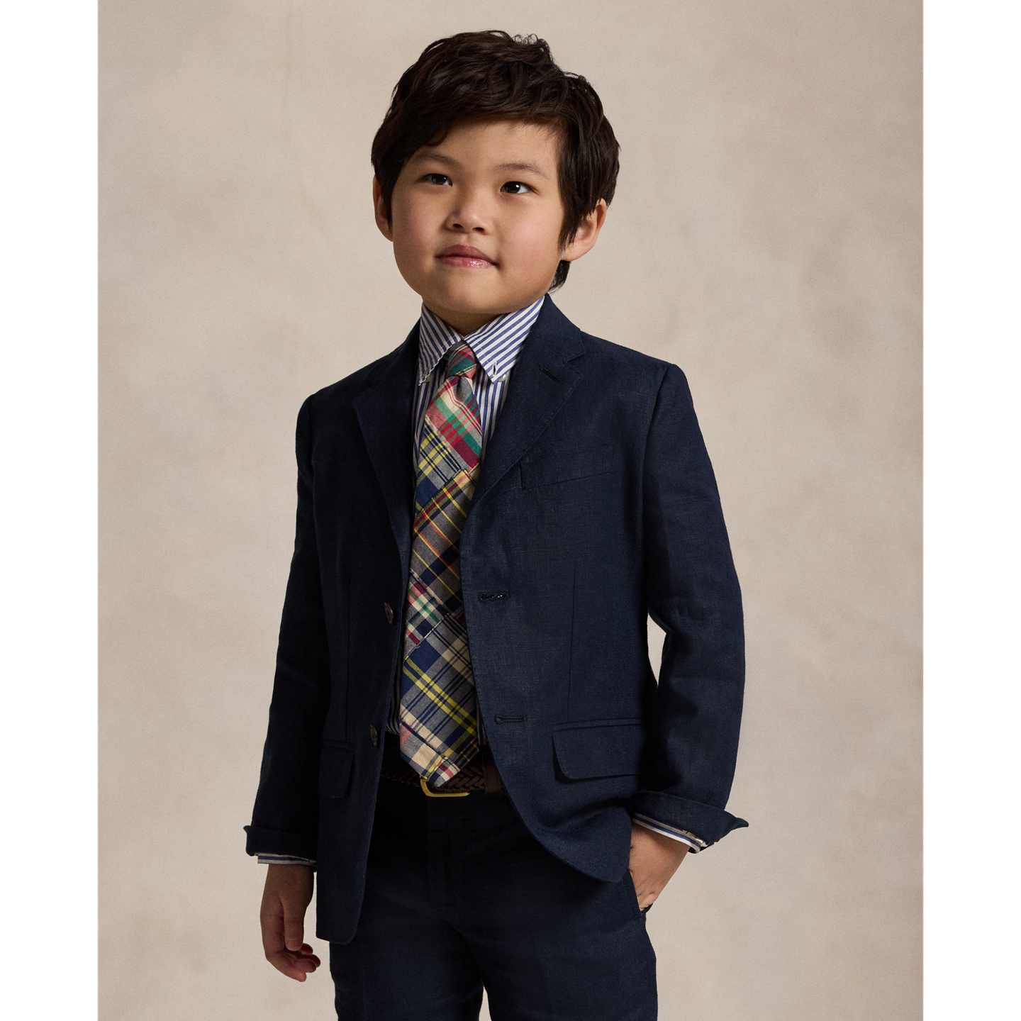Детский пиджак Ralph Lauren Polo Linen Suit, цвет: Тёмный тёмно-синий — фото 5