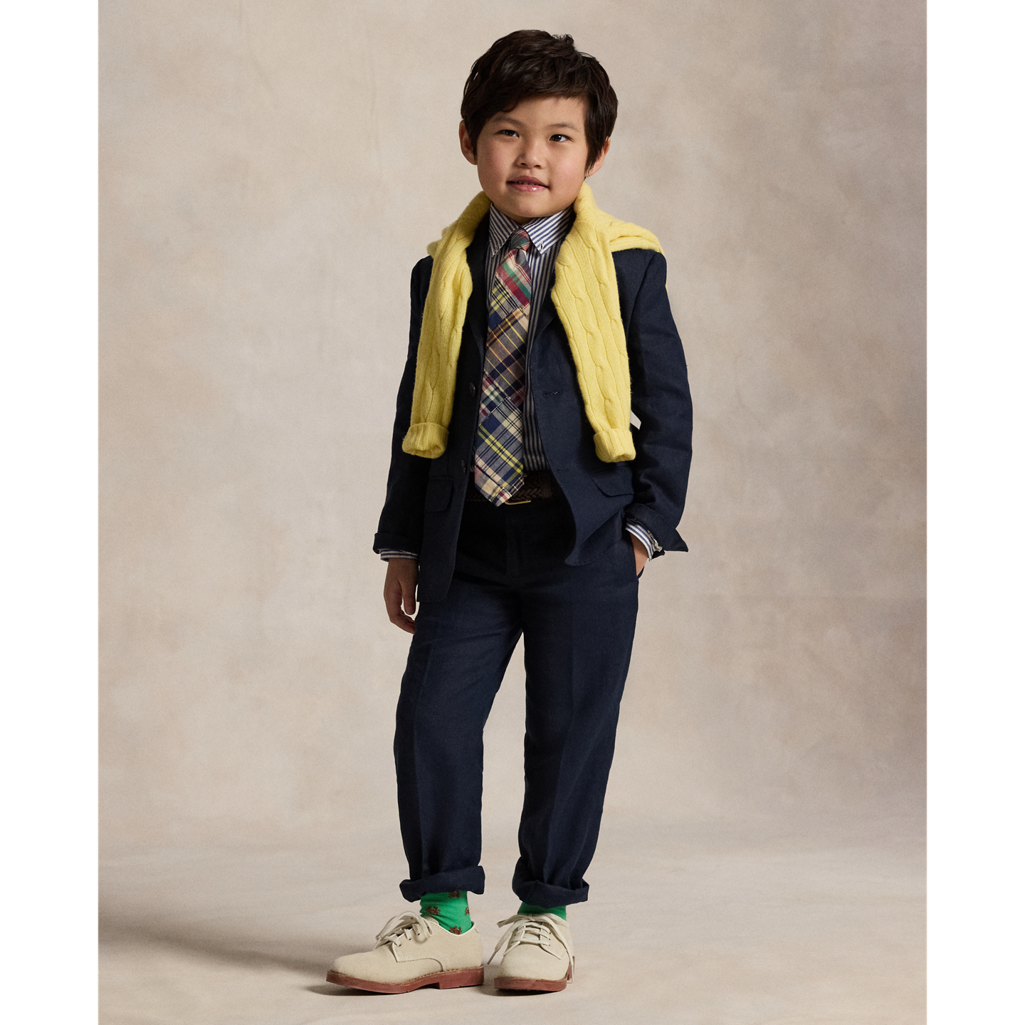 Детский пиджак Ralph Lauren Polo Linen Suit, цвет: Тёмный тёмно-синий — фото 2