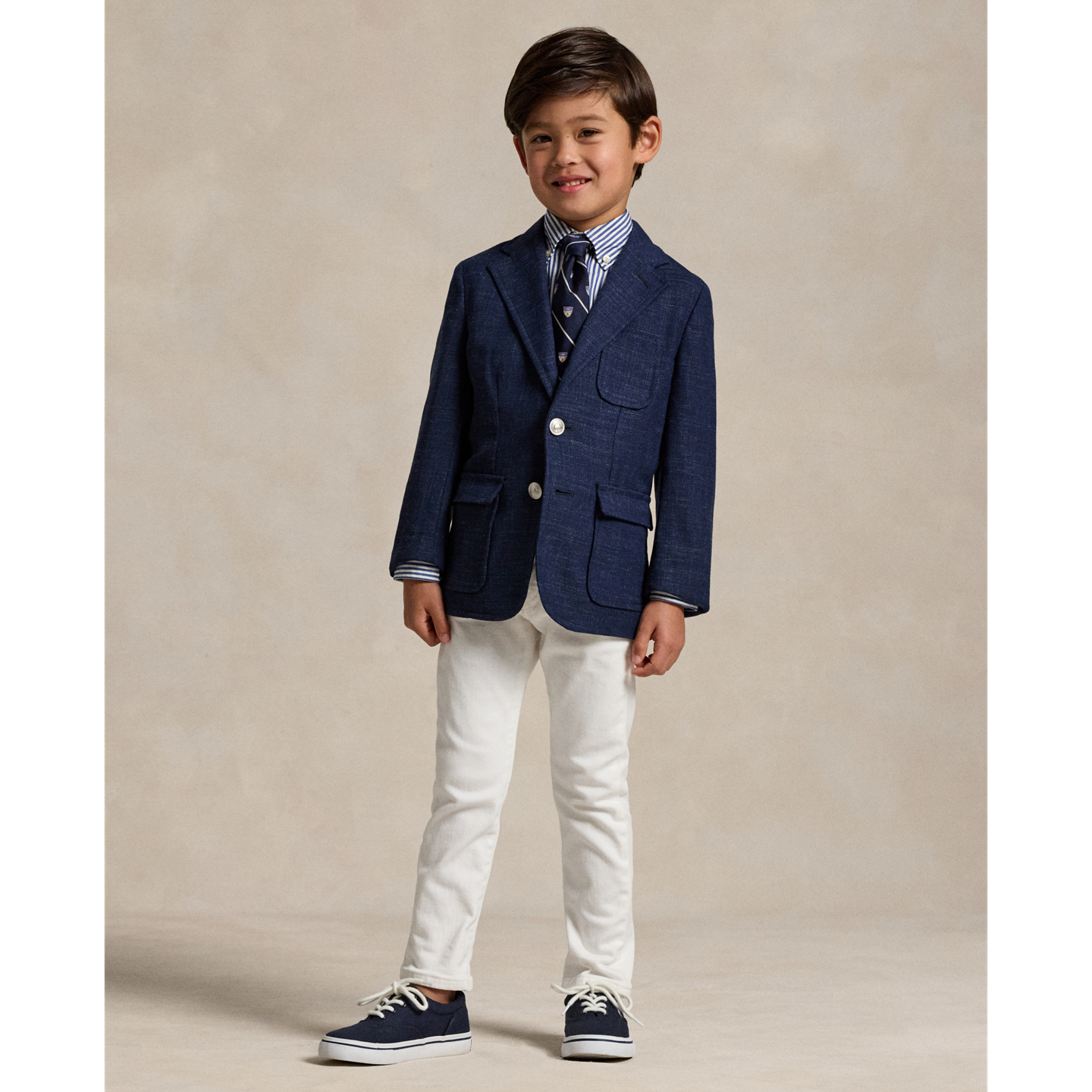 Детский пиджак Ralph Lauren Polo Soft Stretch Twill, цвет: Тёмно-синий — фото 2