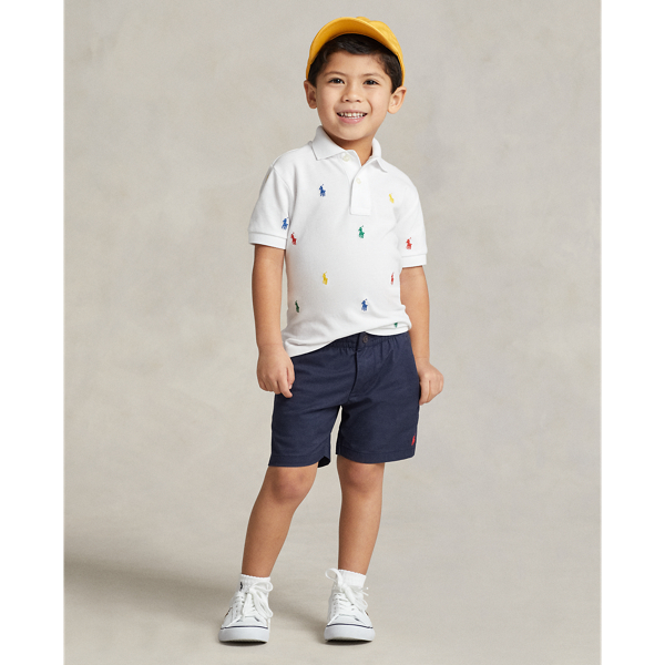White Polo Pony Cotton Mesh Polo Shirt Boys 2-7 for back to school 4