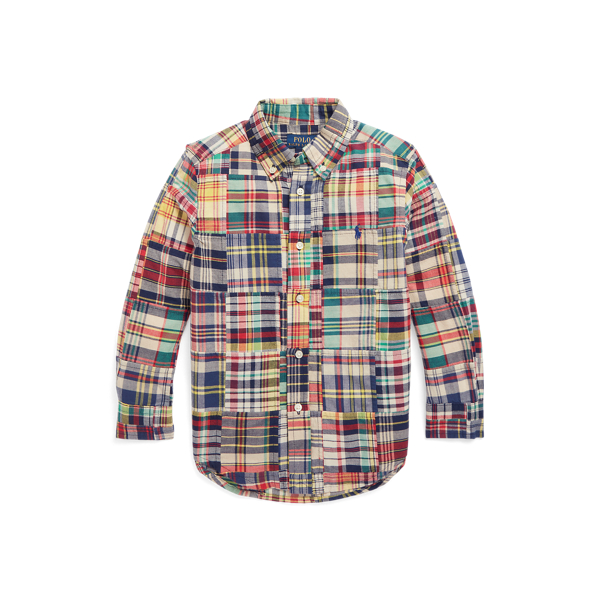 Patchwork Cotton Madras Shirt Boys 2-7 1