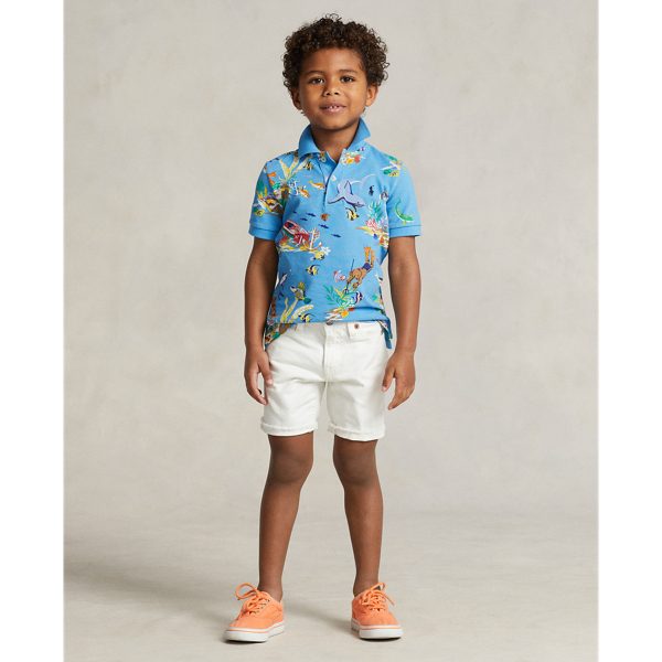 Polo Polo Bear en coton piqu&eacute; Boys 1.5-6 Years en Bearwaiian Blue 4