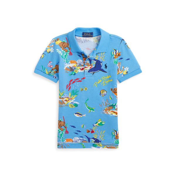 Polo Polo Bear en coton piqu&eacute; Boys 1.5-6 Years en Bearwaiian Blue 2
