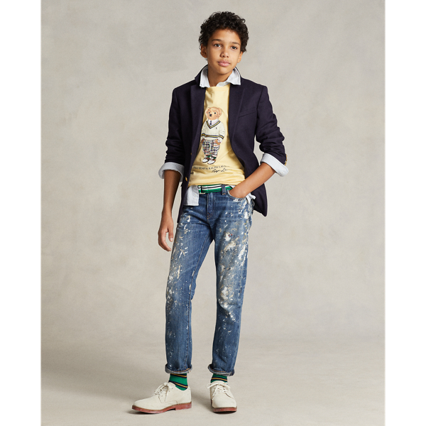 T-shirt Polo Bear jersey de coton Boys 6-14 Years en Jaune ma&iuml;s 4