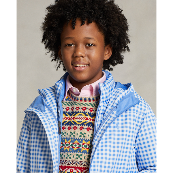 Harbor Island Blue Multi P-Layer 1 Water-Repellent Hooded Jacket Girls 7-16 6