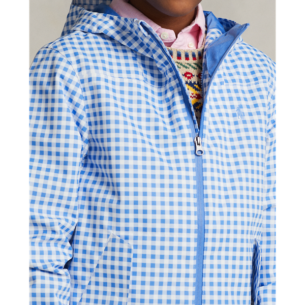 Harbor Island Blue Multi P-Layer 1 Water-Repellent Hooded Jacket Girls 7-16 8