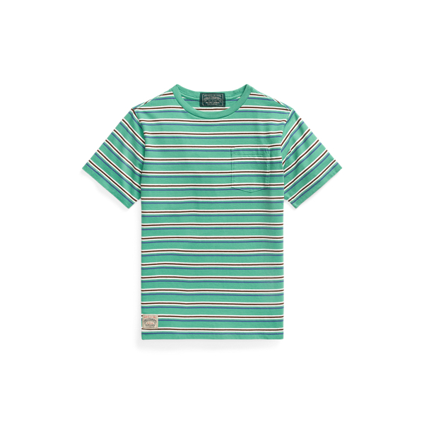 T-shirt &agrave; poche ray&eacute; en jersey de coton Boys 6-14 Years en 1