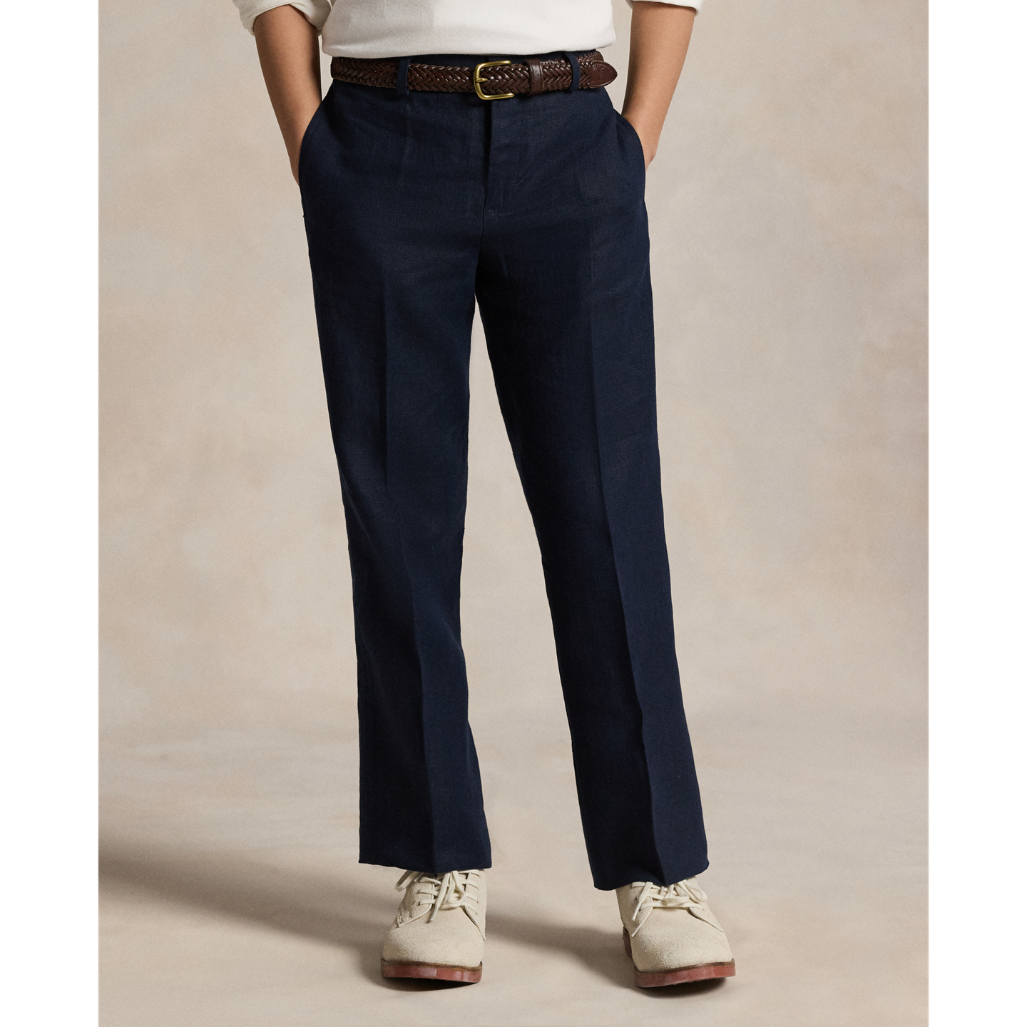 Детские брюки Ralph Lauren Linen Suit Trouser, цвет: Тёмный тёмно-синий — фото 2