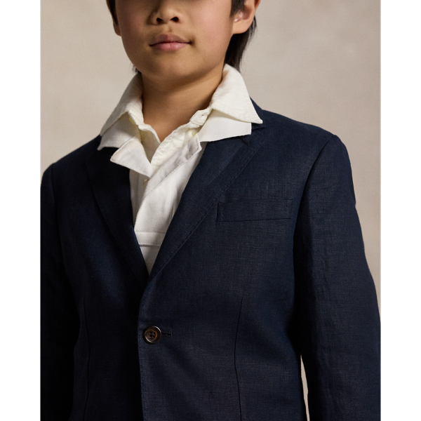 Dark Navy Polo Linen Suit Jacket Boys 6-14 Years 5
