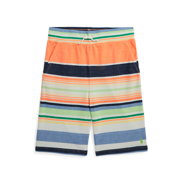 Paradise Stripe Orange Striped Cotton Mesh Short Boys 8-20 1