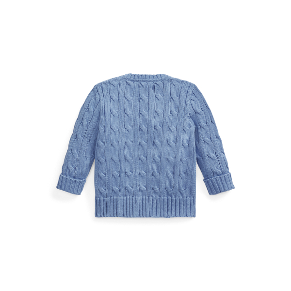 Harbor Blue Cable-Knit Cotton Sweater Baby Boy 2