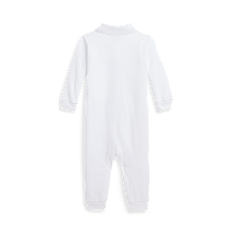 Детский комбинезон Ralph Lauren Organic Cotton Polo Coverall, цвет: Белый