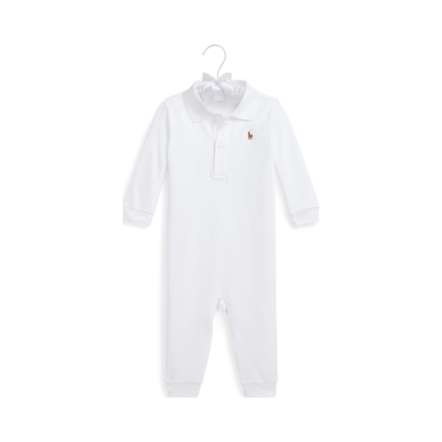 Детский комбинезон Ralph Lauren Organic Cotton Polo Coverall, цвет: Белый — фото 2