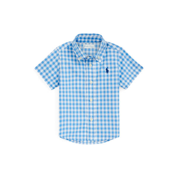 Chemise &agrave; manches courtes en coton vichy