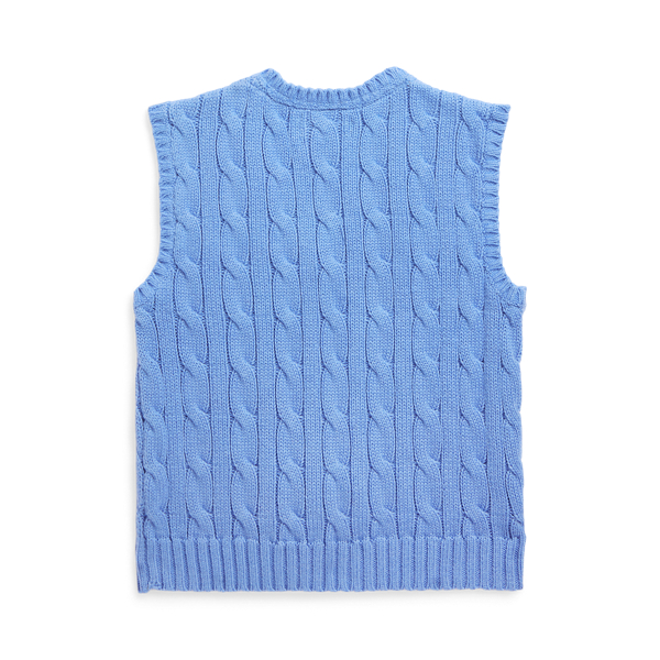 Harbor Island Blue Cable-Knit Cotton Sweater Vest Baby Boy 2