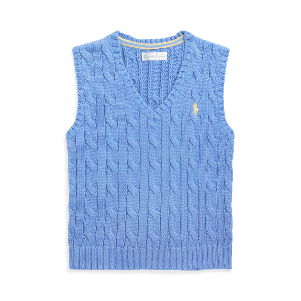 Harbor Island Blue Cable-Knit Cotton Sweater Vest Baby Boy 1