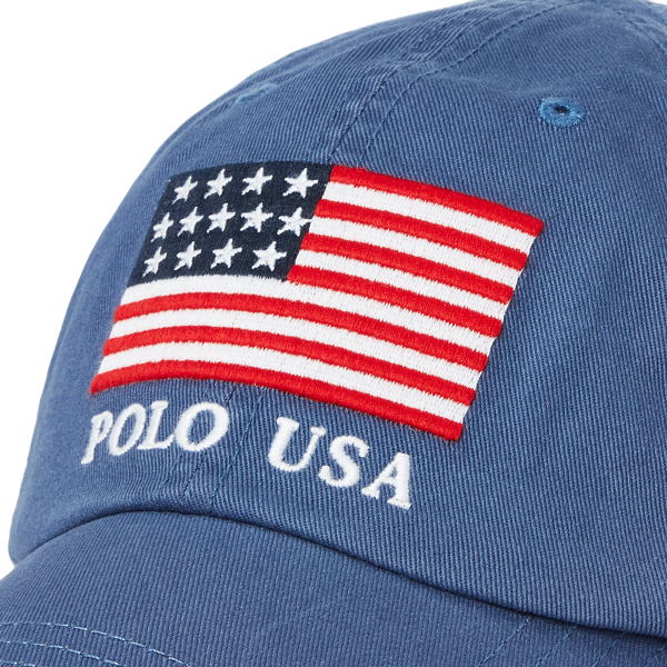 Chino-Baseballkappe mit Flagge Polo Ralph Lauren in Helles Navy 4