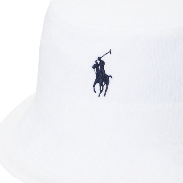 White Cotton-Blend Terry Bucket Hat Polo Ralph Lauren 3