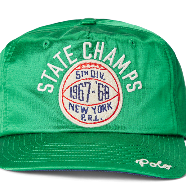 Athletic Green Chenille-Patch Satin Ball Cap Polo Ralph Lauren 3