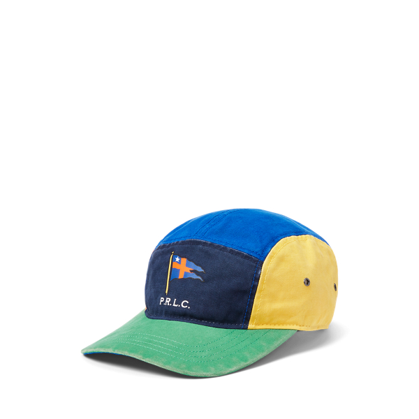 Colour-Blocked Canvas Five-Panel Cap