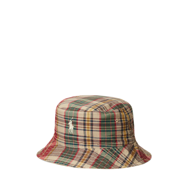 Polo Ralph Lauren Men's Patchwork Madras Bucket Hat - S/M deals Small Medium