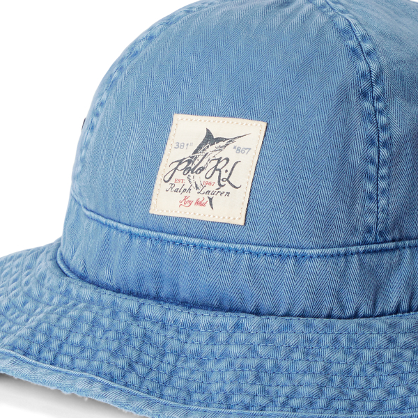Nimes Blue Herringbone Twill Bucket Hat Polo Ralph Lauren 3
