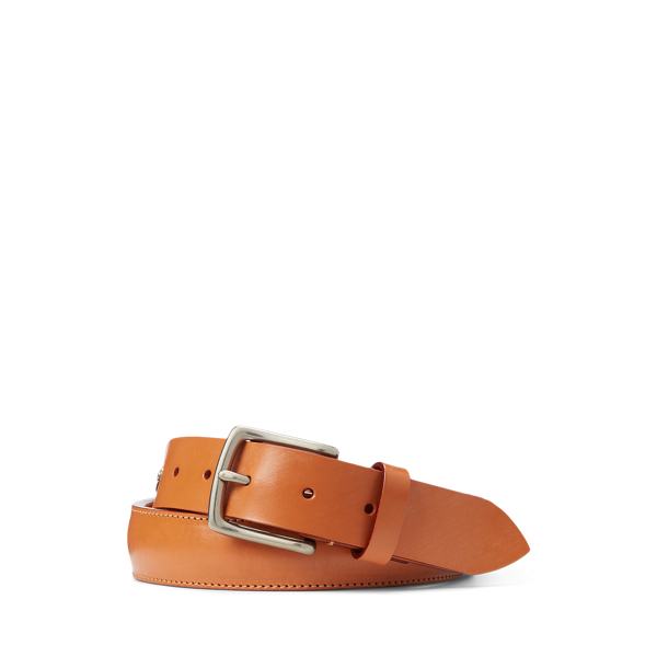 Tan Brass-Buckle Leather Belt Polo Ralph Lauren 1