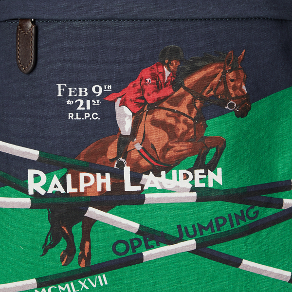 Newport Navy Equestrian-Print Canvas Backpack Polo Ralph Lauren 6