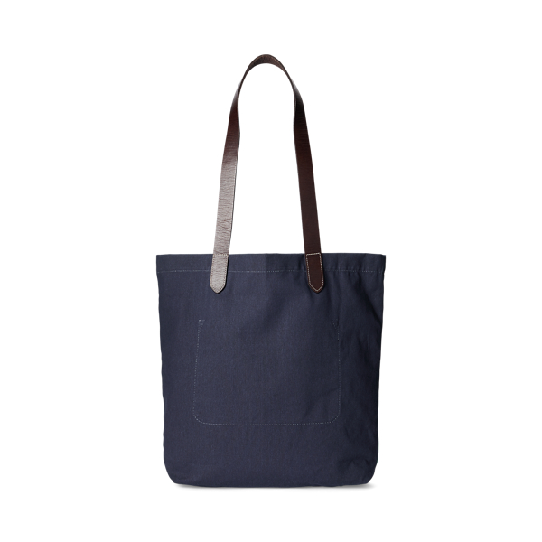 Newport Navy Equestrian-Print Canvas Shopper Tote Polo Ralph Lauren 3