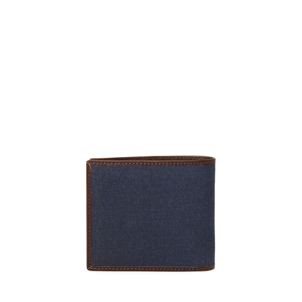 Newport Navy Equestrian Canvas & Leather Wallet Polo Ralph Lauren 2