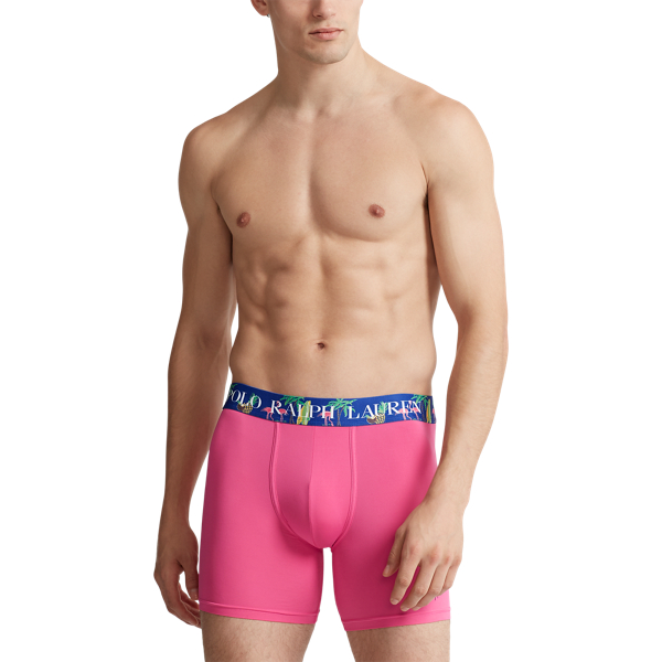 Desert Pink/ Royal Microfiber Boxer Brief Polo Ralph Lauren 2