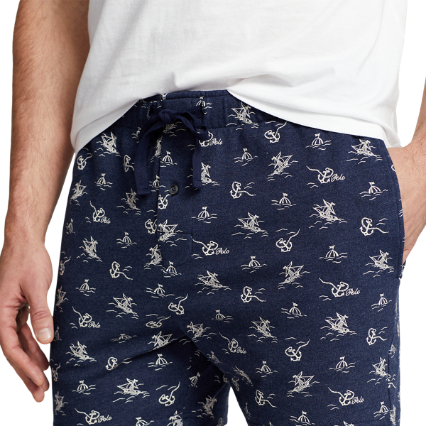 Vintage Anchor Print Knit Piqu&eacute; 6-Inch Sleep Short Polo Ralph Lauren 5