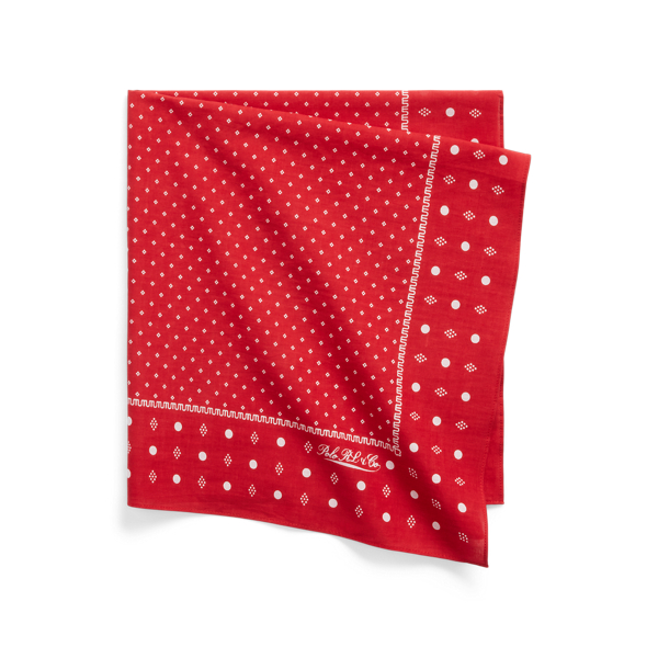 Red/Cream Geometric-Print Cotton Bandanna Polo Ralph Lauren 2