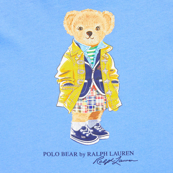 Harbour Island Blue Polo Bear Cotton Jersey Dress &amp; Bloomer Baby Girl 3