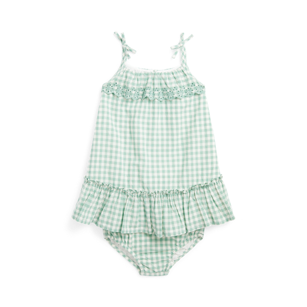 Robe vichy en coton madras et bloomer