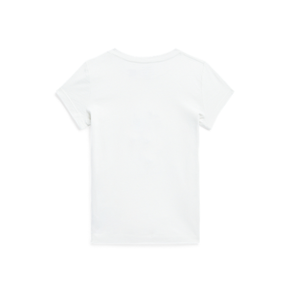 Baumwoll-T-Shirt mit Polo Bear Girls 1.5-6.5 Years in Deckbeizen-Wei&szlig; 2