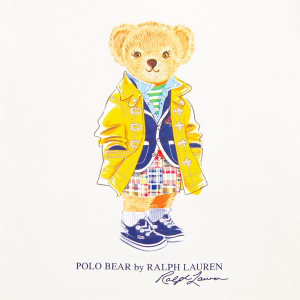 Baumwoll-T-Shirt mit Polo Bear Girls 1.5-6.5 Years in Deckbeizen-Wei&szlig; 3