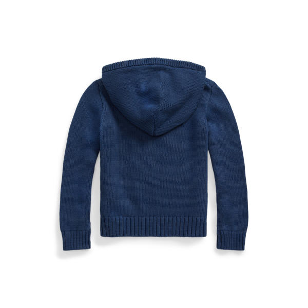 Pull à capuche Polo Bear en coton Girls 1.5-6.5 Years en Bleu rustique 2