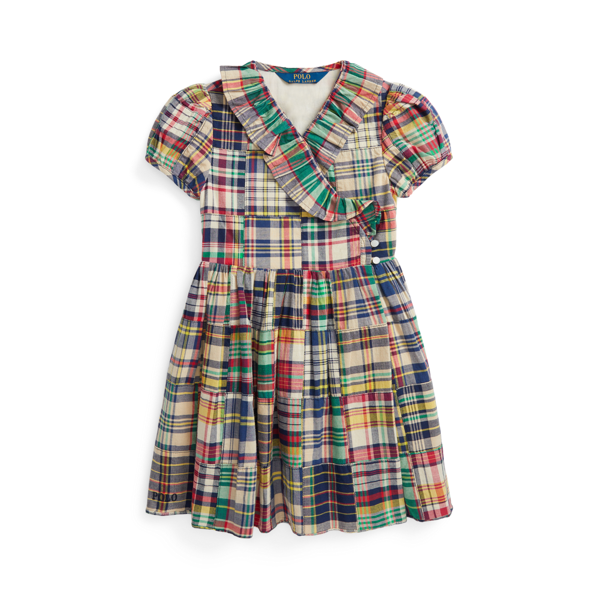 Ruffled Patchwork Madras Wrap Dress Ralph Lauren