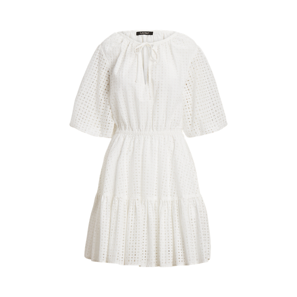 Robe &agrave; broderie anglaise en coton Lauren en 1