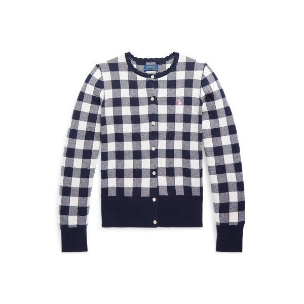 Gingham Cotton Cardigan Girls 7-14 Years 1