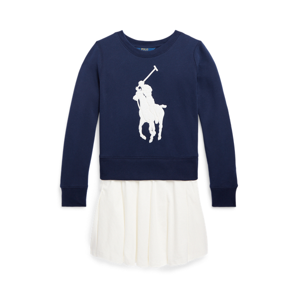 Fleece sweatshirtjurk met Big Pony